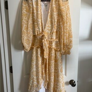 Floral Yellow and White Women's Dress